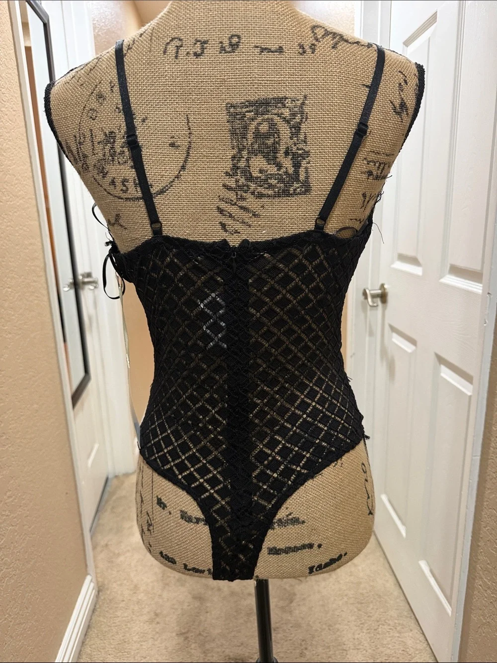 Black Lace Sheer Chemise Bodysuit